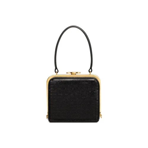 CELINE Triomphe Блестки Овчина с Коровьей Кожей Сумка Женская Черная