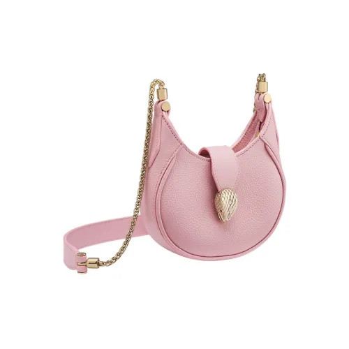 BVLGARI Serpenti Ellipse Телячья кожа Сумка через плечо Сумка на плечо Женская Розовая
