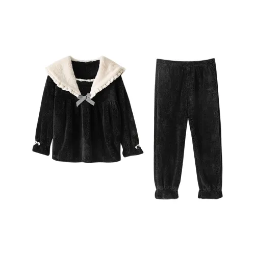 X QINGE Черный Женские Пижамные Комплекты