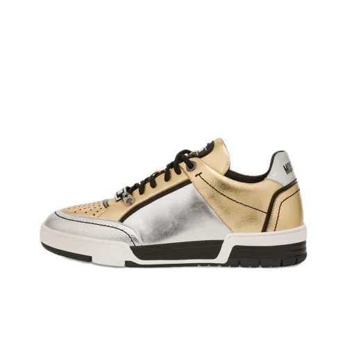 MOSCHINO Низкий Топ Стильный Скейтбординг Мужской Золотой и Серебряный