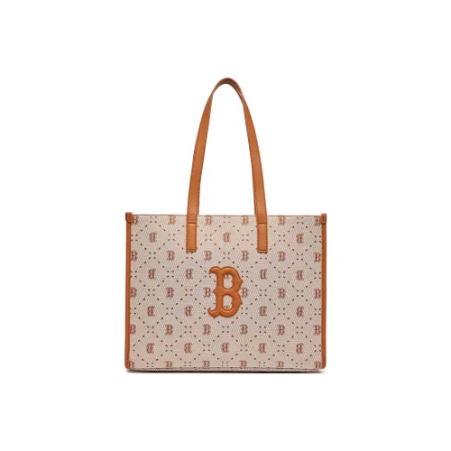 Mlb Base Logo Полиэстер Тоут Сумка Сумка для покупок Сумка Сумка через плечо Большая Женская Коричневая