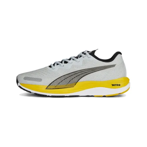 PUMA Velocity Nitro 2 Slip-Resistant Abrasion-Resistant Low-Top Беговые кроссовки Мужские Серый Желтый