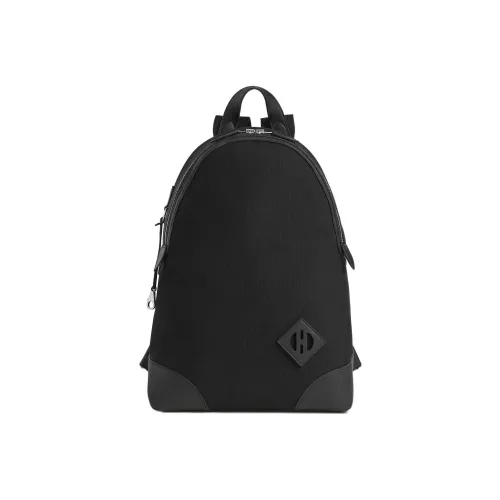 HERMES Allback Холст с Swift Кожа Рюкзак Мужской Черный