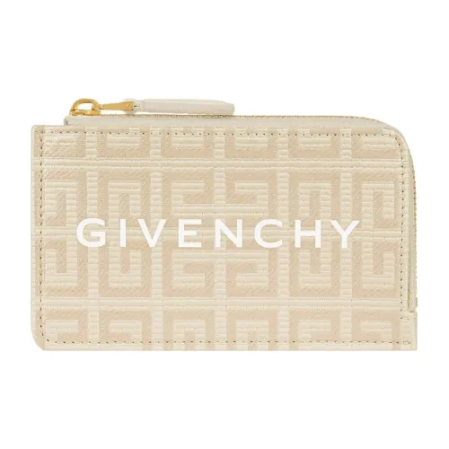 Givenchy Покрытый холст с овчиной держатель для карт женский натуральный бежевый