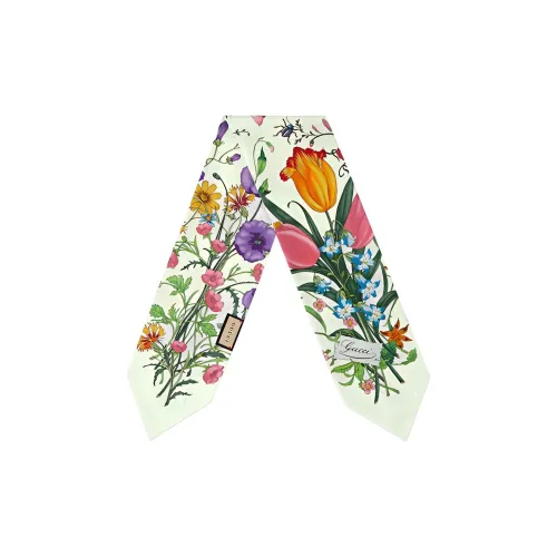 GUCCI FLORA Шелковые шарфы Женские Белый