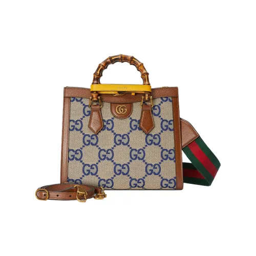 GUCCI Diana Холст с кожей Тоут Сумка Сумка для покупок Холщовая сумка Сумка через плечо Сумка маленькая Женская