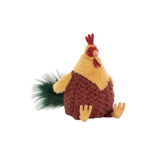 JELLYCAT Farm Animal Collection Clooney Петух Кукла Плюшевая Кукла 22 см Высота в Сидячем Позе