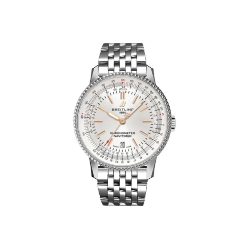 BREITLING Автоматический Механический Часы Мужские Aviation Chronograph Collection 41 мм Серебряные