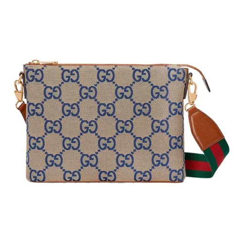 GUCCI Canvas с кожаными вставками курьерская сумка холщовая сумка сумка через плечо мужская коричневый синий