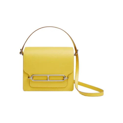 HERMES Roulis Evercolor Телячья кожа Свиной нос Сумка Сумка через плечо Мини Женские Лайм POPPY Апельсин