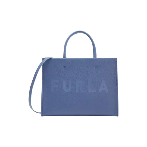 Furla Тисненый GRAIN LEATHER Тоут Сумка Сумка для покупок Сумка через плечо Сумка среднего размера Женская Синяя