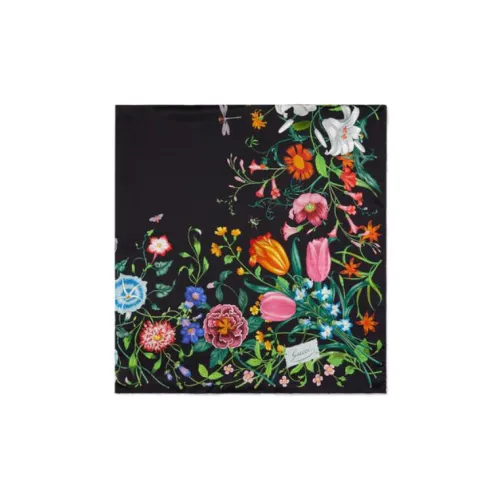 GUCCI Шелковые шарфы Черный Женские
