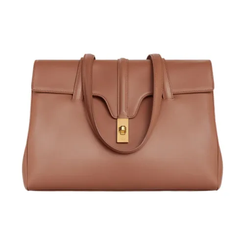 CELINE 16 Soft Гладкая Телячья Кожа Сумка через плечо Сумка среднего размера Женская Коричневая