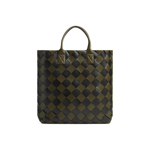 Bottega Veneta Cabat Lambskin Tote Bag Shopping Bag Large Men's Mustard Black Bottega Veneta Cabat Сумка из овечьей кожи Сумка для покупок Большая мужская Горчичный Черный