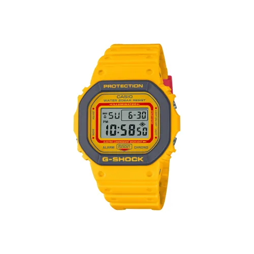 CASIO SQUAD Series SQUAD Collection Кварцевый механизм Смольный ремешок Часы Мужские Желтый циферблат Часы DW 5610Y 9PR