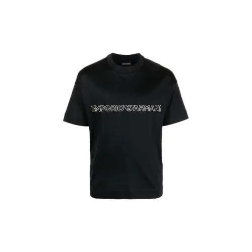 EMPORIO ARMANI Темно-синие Мужские Рубашки