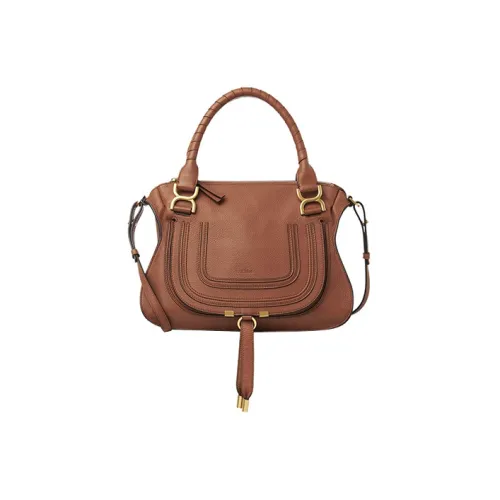 Chloe Marcie Рельефная Телячья Кожа Сумка через плечо Сумка Женская Коричневая