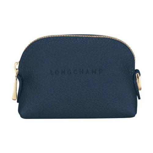 LONGCHAMP Le Foulonné Коровья кожа Клатч Монета Кошелек Стандартный Женский Морской синий