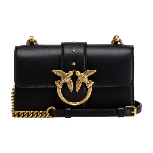 PINKO Love Icon Сумка через плечо из коровьей кожи женская черная