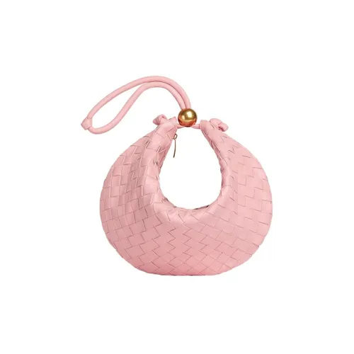 Bottega Veneta Turn Овечья кожа Портативный Одно плечо Клатч Средний Женский Розовый