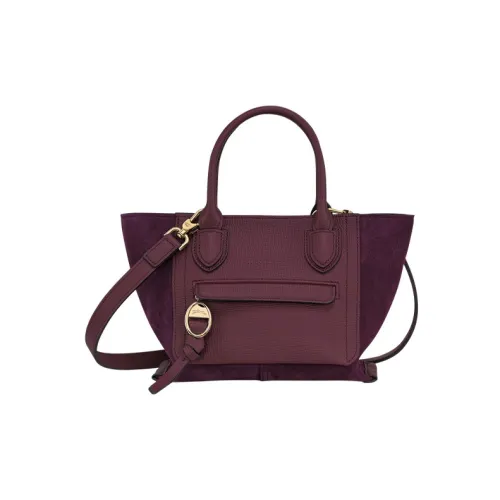 LONGCHAMP Mailbo Вельвет Телячья Кожа Сумка через плечо Сумка Маленькая Женская Бордовая