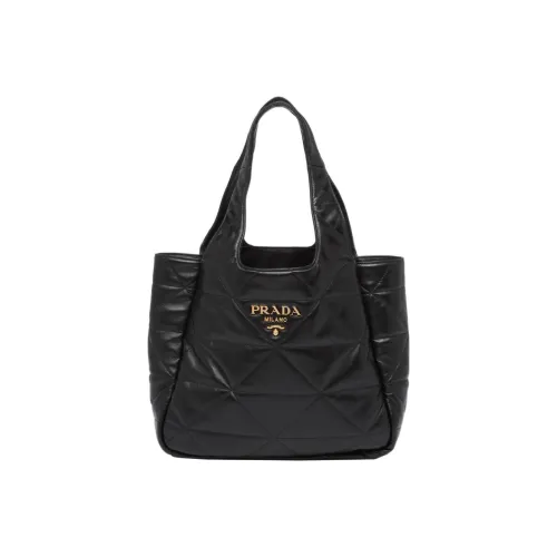 PRADA Мягкий Сумка из кожи овцы сумка для покупок сумка среднего размера женская черная