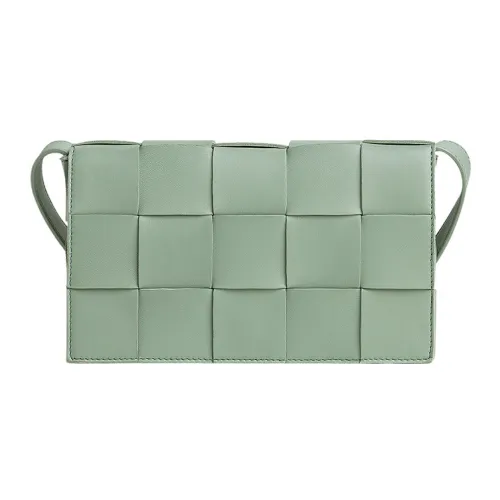 Bottega Veneta Cassette Sheepskin Кожаный Пэчворк Сумка через плечо Сумка на плечо Женская Шалфейно-зеленый