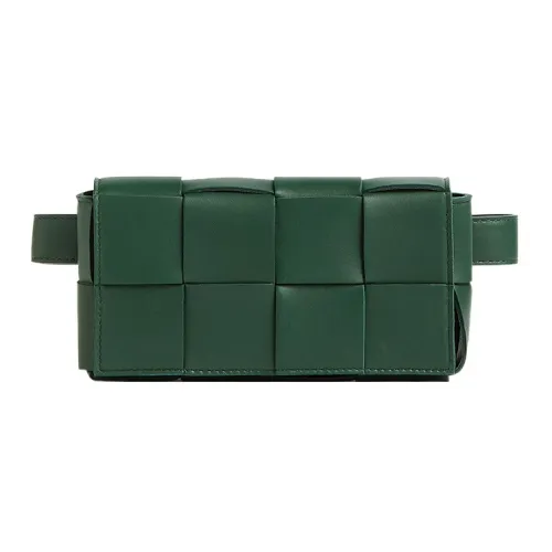 Bottega Veneta Cassette Овчина Сумка тофу Бананка Мини Женские Дождь Деревянно‑зеленый