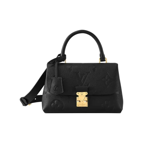 LOUIS VUITTON Madeleine Тисненая крупнозернистая кожа коровы Сумка через плечо Сумка Маленькая Женская Черная