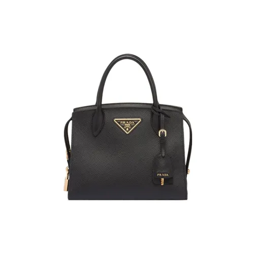 PRADA Гладкая кожа Тоут Сумка Сумка для покупок Сумка через плечо Сумка мини Женская Черная