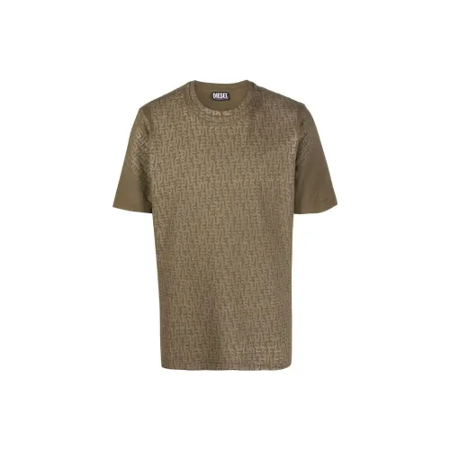 DIESEL Оливково-зеленые Мужские T-рубашки