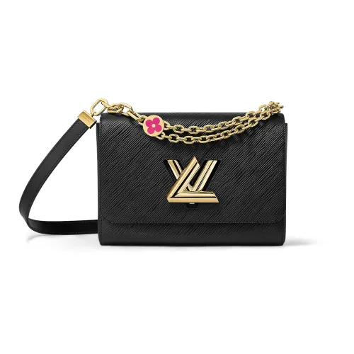 LOUIS VUITTON Twist Epi Коровья кожа крупнозернистая Сумка через плечо Сумка среднего размера Женская Черная
