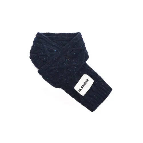 JIL SANDER Шарфы из шерсти Wool Knit Женские Темно-синий