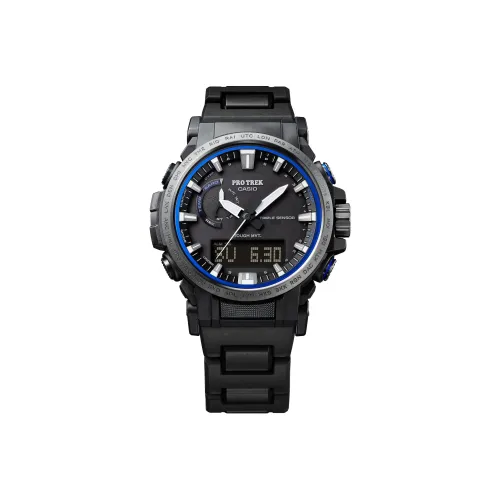 CASIO Солнечный кварцевый механизм смола нержавеющая сталь композитный материал ремешок мужские часы черный циферблат модель PRW 61FC 1JF