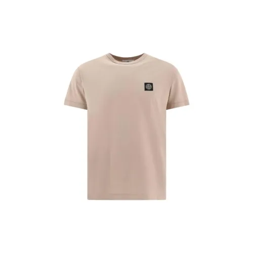 STONE ISLAND Бежевые Мужские T-рубашки