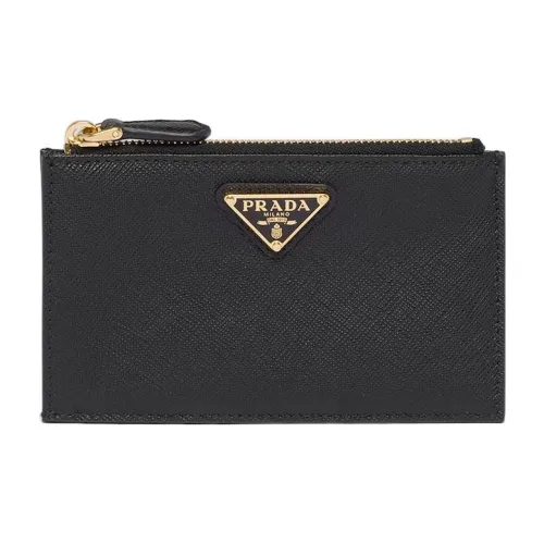 PRADA Saffiano кожаный держатель для карт женский черный