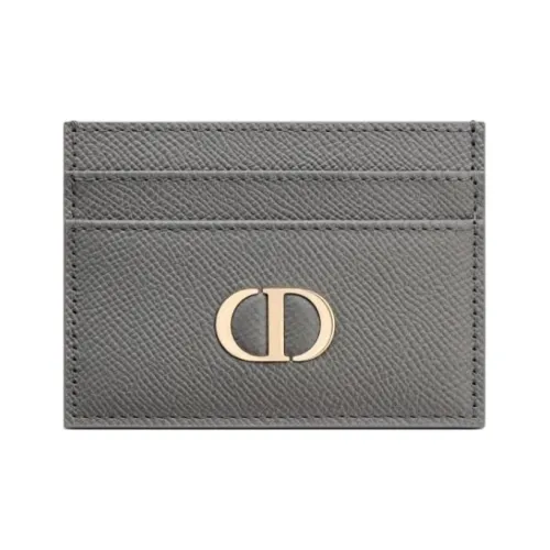 DIOR 30 Montaigne с рельефом Телячья кожа Держатель для карт Держатель для карт Женский Серый
