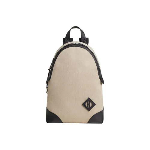 HERMES Bivouac Холст с Swift Кожа Рюкзак Мужской Серый Черный