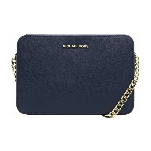 MICHAEL KORS Jet Set Коровья кожа Маленькая квадратная сумка Сумка через плечо Большая Женская Морской синий