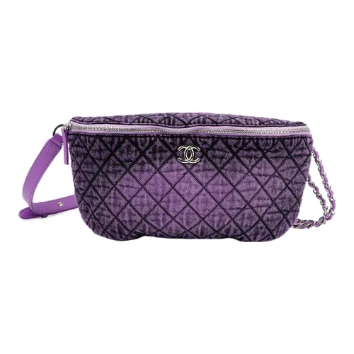 CHANEL Denim Wallet Women's Purple