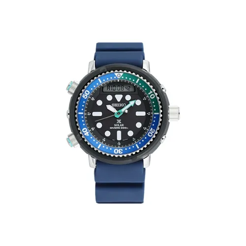 Коллекция SEIKO PROSPEX Солнечный Механизм Силиконовый Ремешок Часы Мужские Черный Циферблат