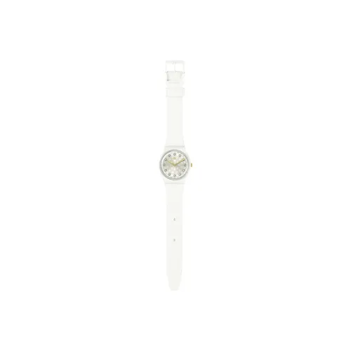 SWATCH GENT Collection Кварцевый механизм Унисекс Часы 34 мм Белый циферблат Ботаническая керамика Корпус Часы Силиконовый ремешок