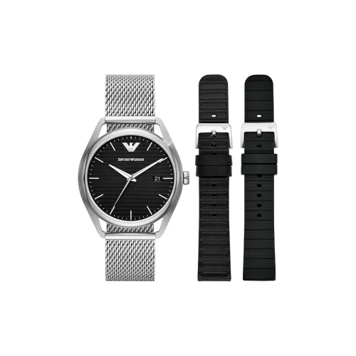 EMPORIO ARMANI Pilot Collection Мужские часы Кварцевый механизм 41 мм Серебристый циферблат Часы AR80055