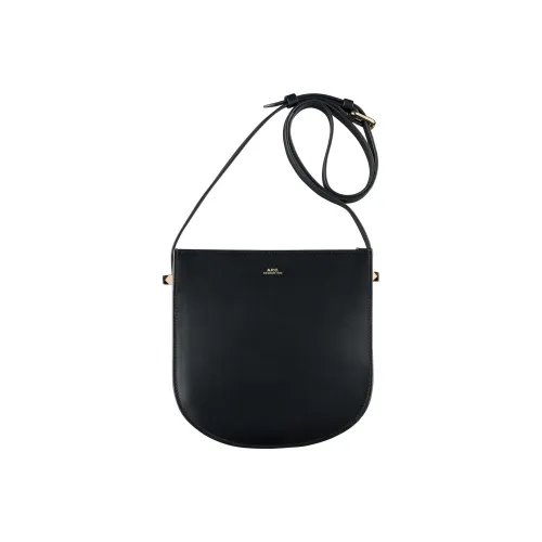A.P.C Smooth Leather Crossbody Bag Shoulder Bag Women's Black A.P.C Гладкая кожа Сумка через плечо Сумка на плечо Женская Черная