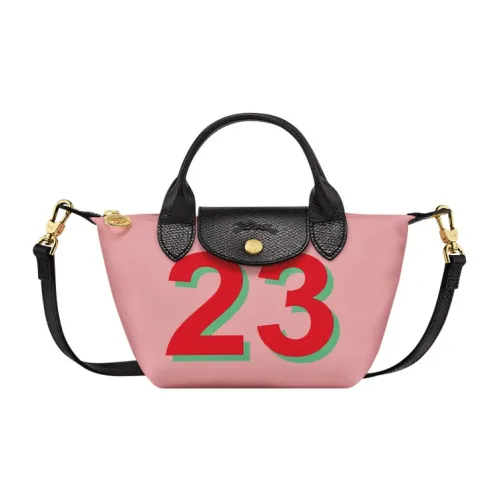 LONGCHAMP Le Pliage Коровья кожа Комбинированная Сумка через плечо Сумка Мини Женская Розовая