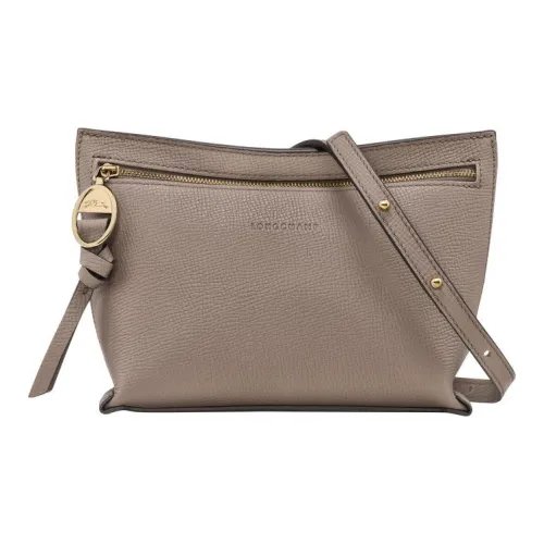 LONGCHAMP Mailbo Коровья кожа крупнозернистая текстура сумка через плечо женская цвет верблюжий серый