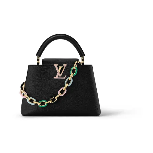 LOUIS VUITTON Capucines Taurillon Коровья кожа Kapusin Через плечо Тоут Сумка Over Одно плечо Маленький Женские Черный