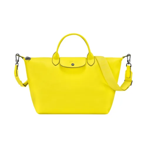 LONGCHAMP Le Pliage Сумка через плечо из коровьей кожи большая женская сумка лимонно-желтого цвета