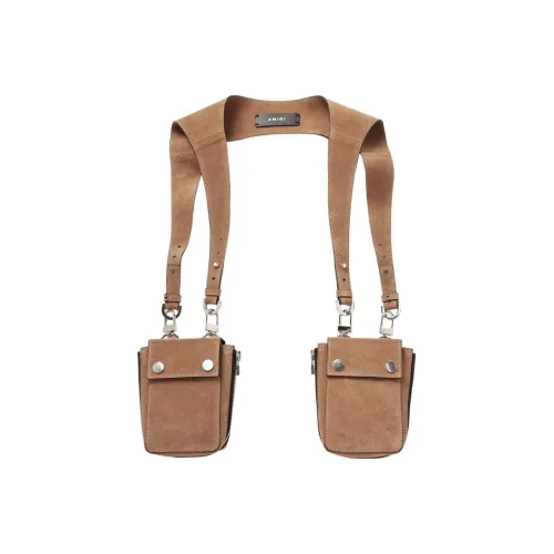 AMIRI Замша Одно Плечо Бананка Сумка через плечо Мужская Коричневая