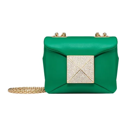 Valentino One Stud Овечья шкура Портативная Сумка через плечо Сумка на плечо Женская Зеленая